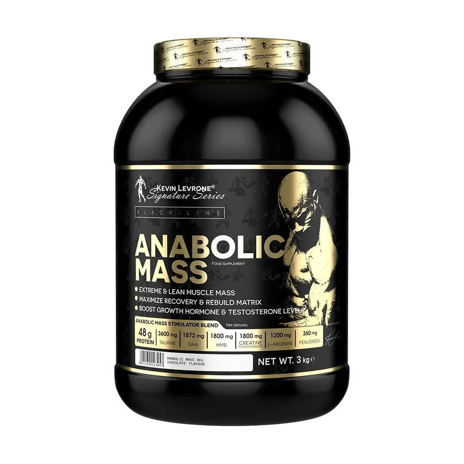 Anabolic Mass 3kg by Kevin Levrone, protein and carbohydrate gainer for muscle growth and recovery.