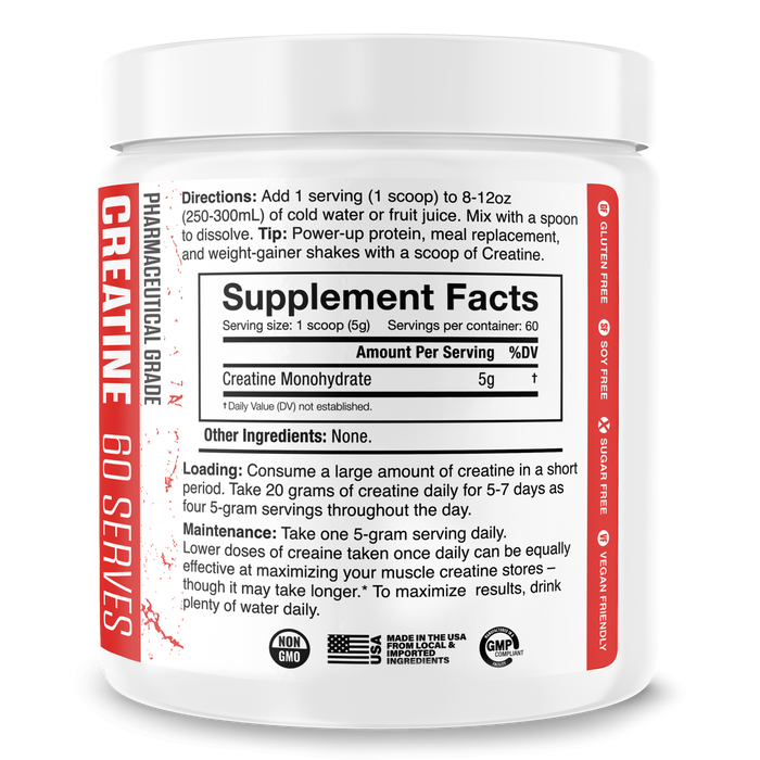 The Curse Creatine Micronized from JNX Sports, unflavored supplement in a skull-themed container, 60 servings.