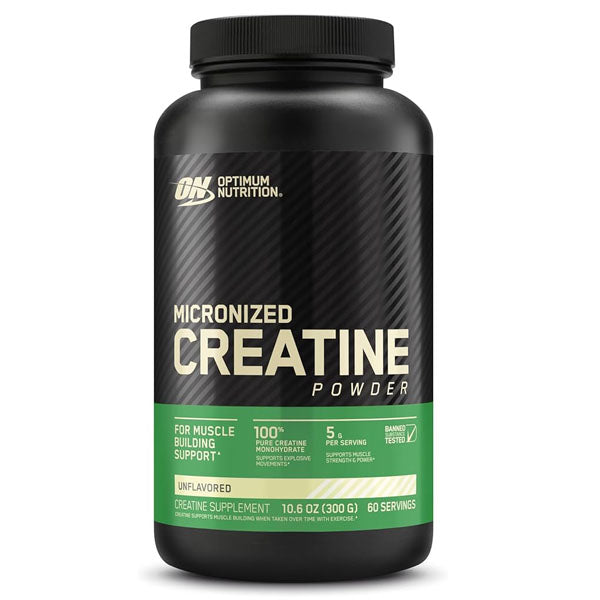 Box of micronized creatine of optimum nutrition with 60 servings for muscle size and recovery